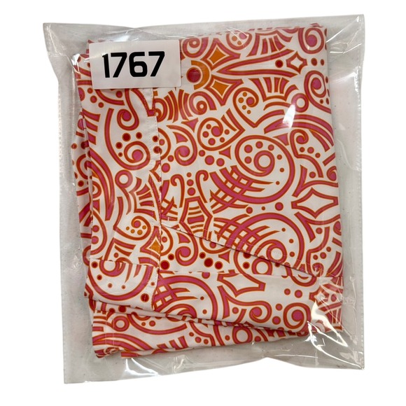 Women's Patterned Mini Skirt Size 12 Red White Orange Geometric Print - Picture 3 of 4